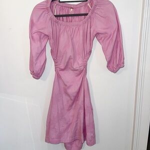 Free people pink dress with open back cut out!